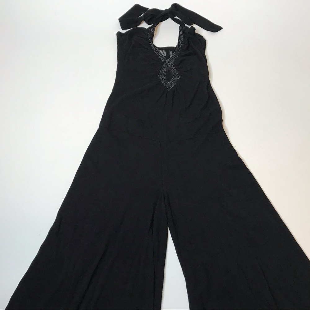 VTG Guess Wide Leg Palazzo Halter Jumpsuit Size S